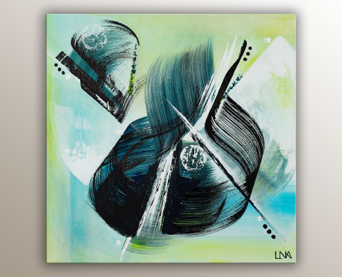 Peinture abstraite de l'artiste Helena Monniello dans un style instrumental, jazz.