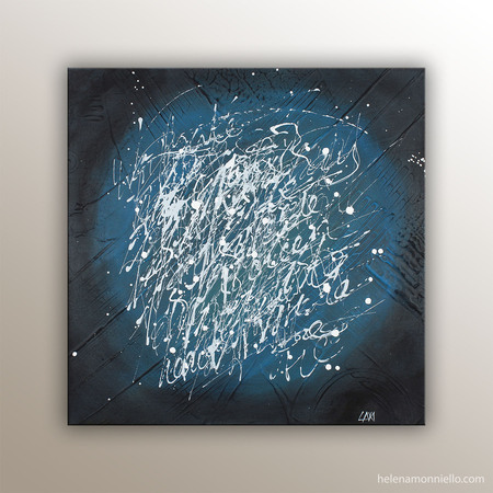 Peinture abstraite de l'artiste Helena Monniello qui exprime son amour pour la peinture.