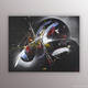Peinture de l'artiste Helena Monniello sur fond noir avec les étoiles et le cosmos.