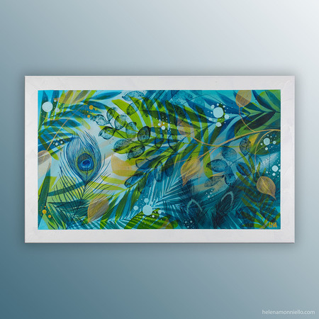 "Like gold" peinture de l'artiste Helena Monniello représentant la nature.