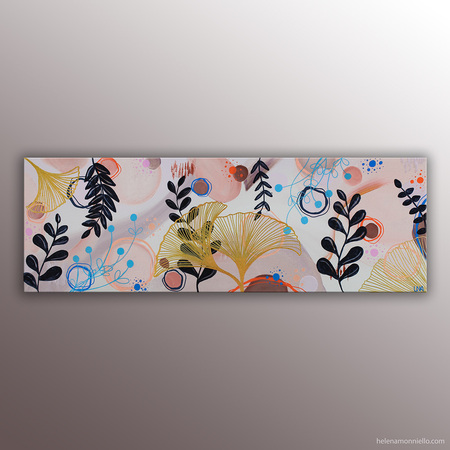 Ginko : Oeuvre de l'artiste Helena Monniello dans le style végétal abstrait