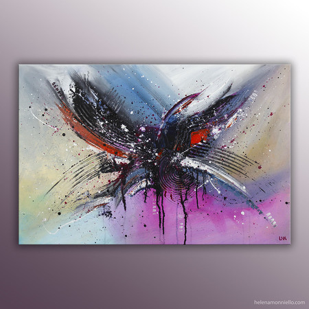 Giboulée peinture abstraite de l'artiste Helena Monniello très colorée.