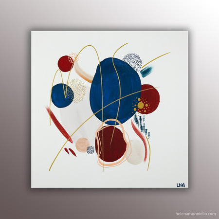 Le mariage : Oeuvre abstraite de l'artiste Helena Monniello dans un style géométrique.