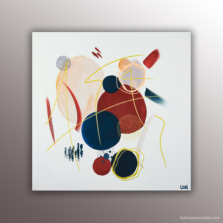Vibrations : peinture abstraite de l'artiste Helena Monniello dans sa collection origine.