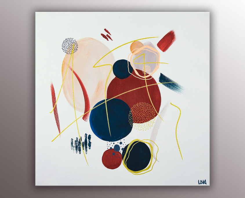Vibrations : peinture abstraite de l'artiste Helena Monniello dans sa collection origine.