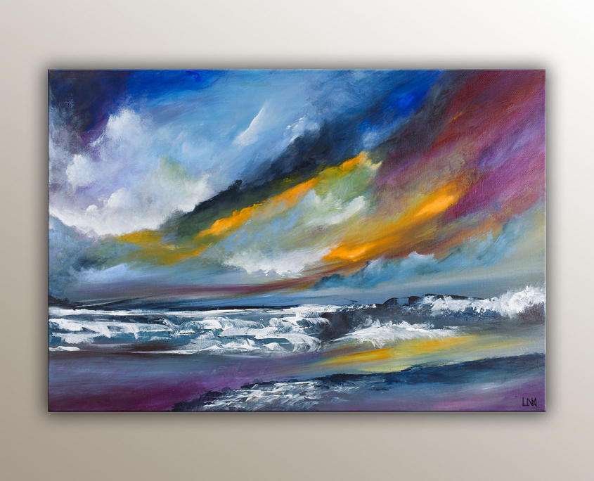 "San diego" paysage marin avec des vagues de l'artiste Helena Monniello.