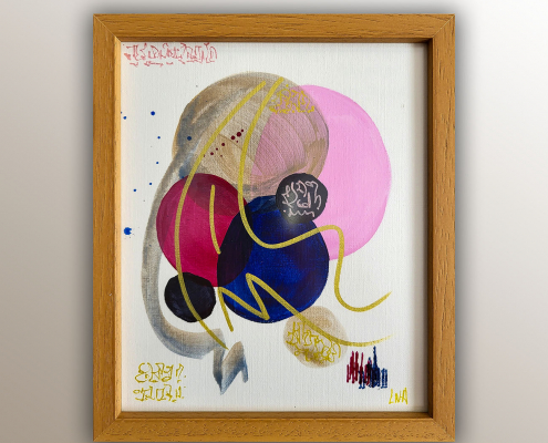 Sérénité : peinture acrylique abstraite sur papier de l'artiste Helena Monniello