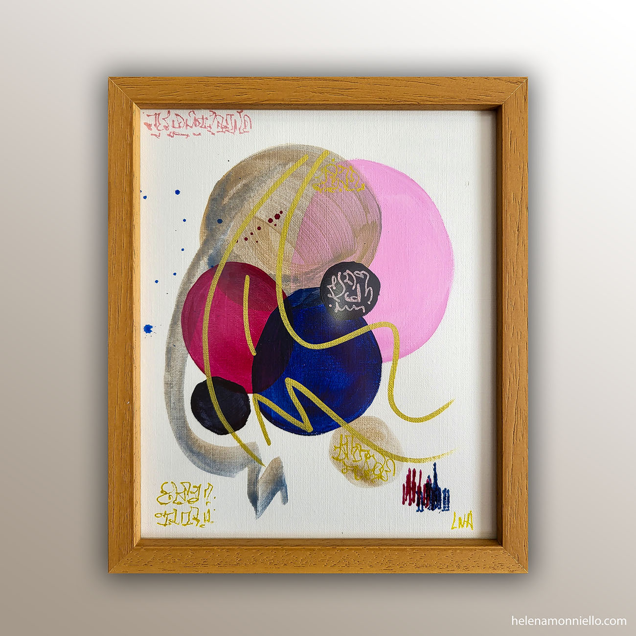 Sérénité : peinture acrylique abstraite sur papier de l'artiste Helena Monniello