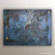 Abysses peinture abstraite de l'artiste Helena Monniello dans un monochrome bleu