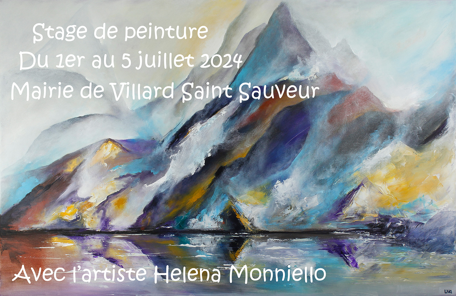 Stage de peinture acrylique juillet 2024 avec l'artiste Helena Monniello