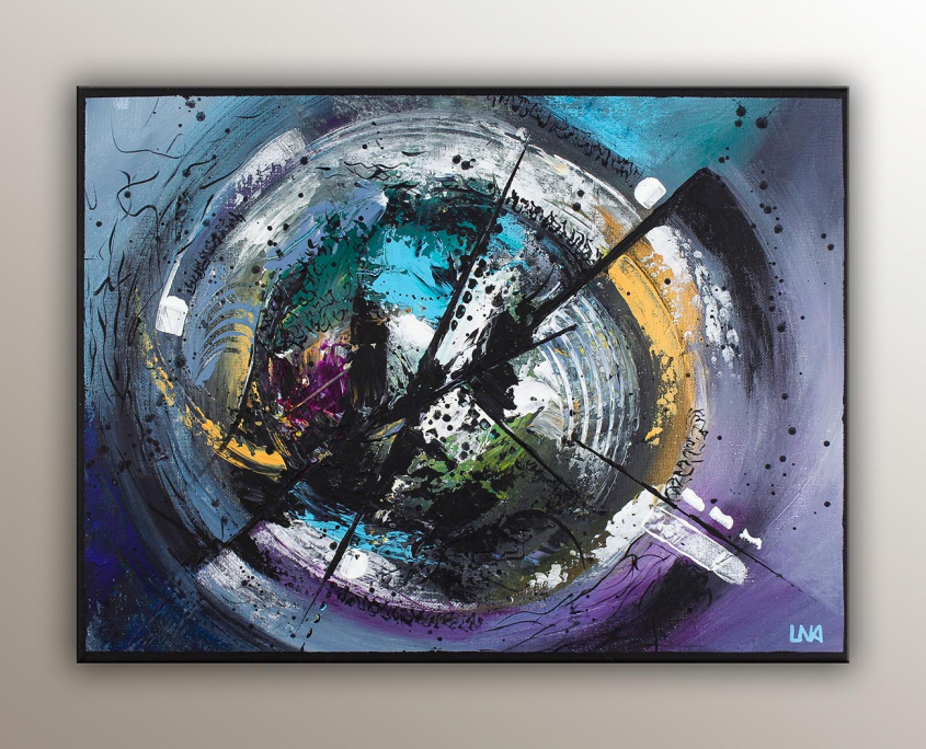 "Sous l'orage" peinture abstraite de l'artiste Helena Monniello dans le mouvement.