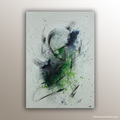 "Rei" peinture abstraite de l'artiste Helena Monniello dans sa collection des dualités. Elle évoque le respect.