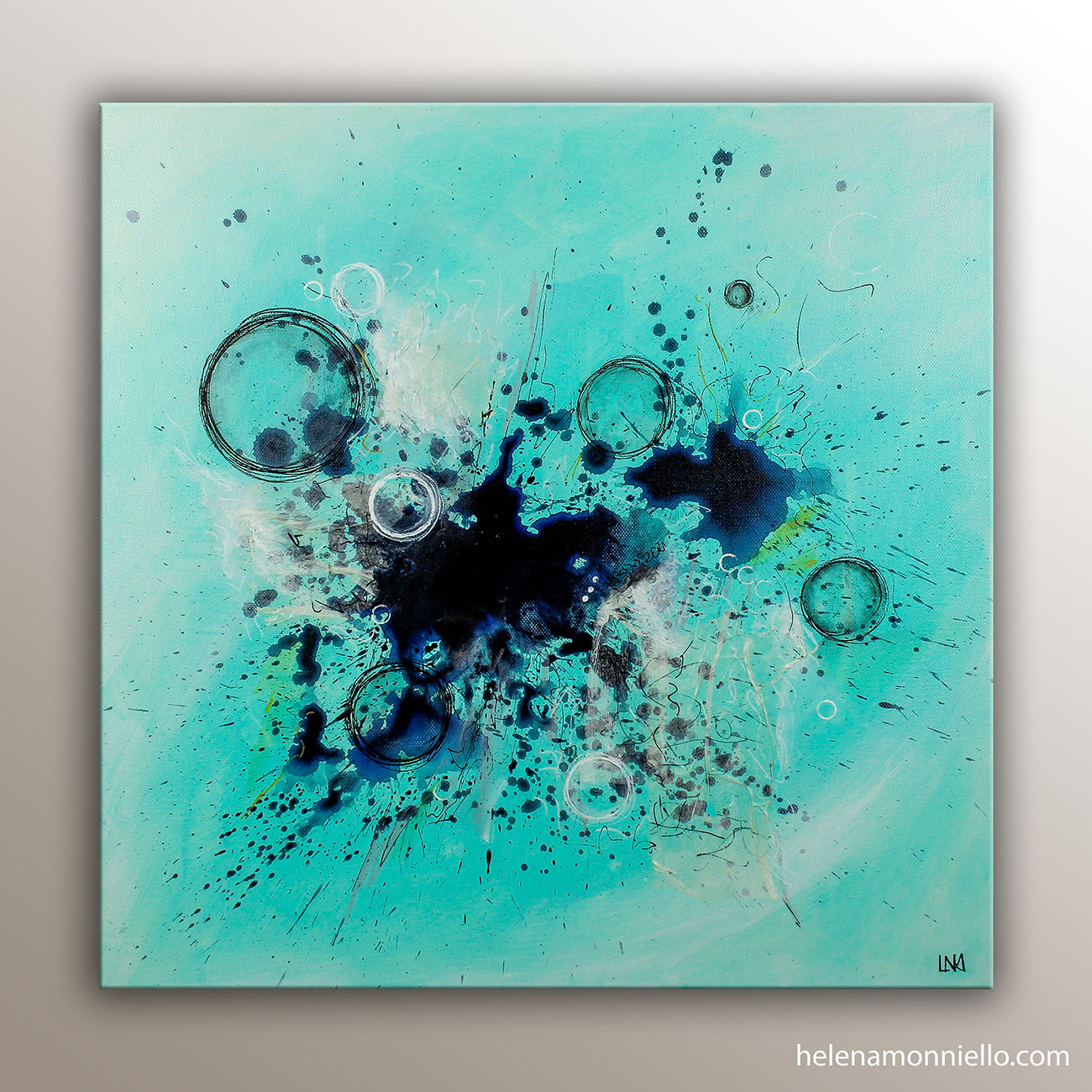 Œuvre abstraite « Expérience » en collage et peinture, évoquant les expériences de vie et la transformation.